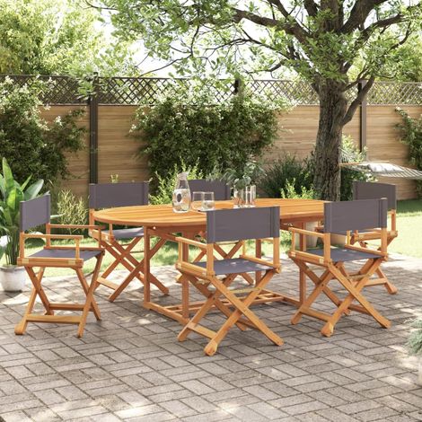 Teenpull – Klappbare Gartenstühle 6 Stk. Dunkelgrau Stoff (1/5)