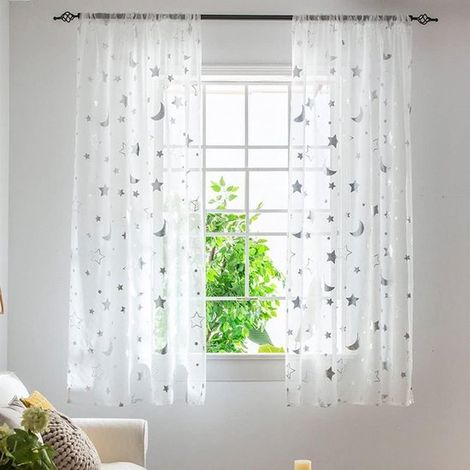 Dailygoods – Gardinen, 1 m lang – Voile-Gardinen – Transparent (1/4)