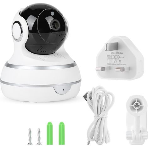 Caméra IP sans fil 720P 100-240V, vision nocturne infrarouge, WiFi, prise UK, surveillance intérieure/extérieure