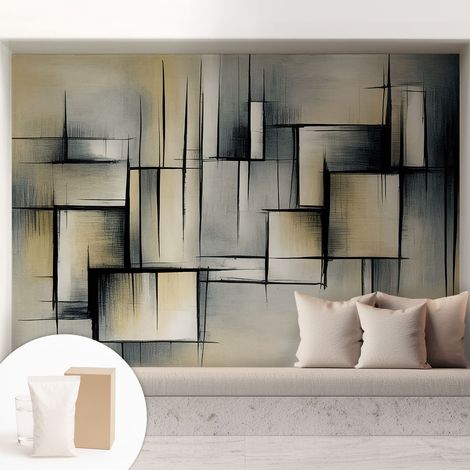 Carta Da Parati In Vlies Decorativa Per Pareti - Con Motivi Moderni - Con Colori Intensi - Per Ufficio Geometria astratta 208x146 cm (1/5)