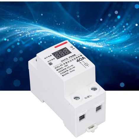 JGQ-40 40A 230V Automatischer Rücksetz-Über-/Unterspannungsschutz auf DIN-Schiene mit quadratischer Kontrollleuchte und Anzeige. (1/5)