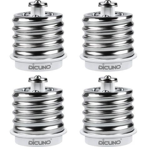 E40 vers E27 Adaptateur de douille, Douille de lampe, Lot de 4 Convertisseurs de culot à grande vis E40 vers E27, 200W, 250V, Résistance max à la chaleur 165 ℃ (1/5)