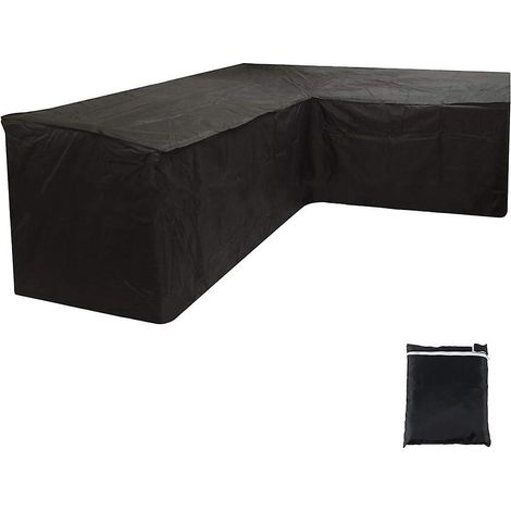 Housse d'angle pour canapé de jardin en L, bâche imperméable mobilier terrasse, protection extérieure 300x300x98cm, housse résistante pour canapé d'extérieur. (1/5)