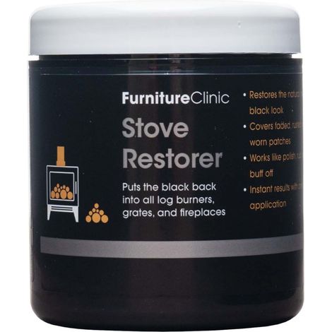 Restaurateur de poêle – Restaure la couleur noire mate naturelle sur les brûleurs à bûches, les grilles et les cheminées. Fonctionne comme un vernis - 250 ml (1/5)