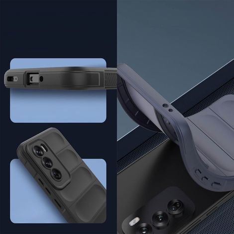 Custodia da gaming antiurto + vetro temperato 3D per Oppo Reno 12 Pro, nero/cornice nera (1/5)