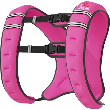 Gilet lesté respirant de 8 kg avec poche de rangement et bretelles, tissu Oxford, 40 x 35 cm, rose (1/5)