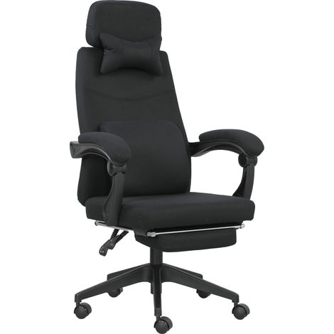 Fauteuil de bureau manager repose-pied intégrés JOYCE noir (1/5)