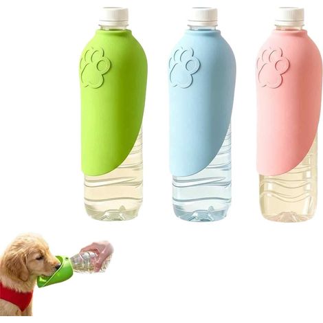 Lot de 3 Gamelles Pliables pour Chien et Chat en Silicone, Gourde pour Chien Portable avec Abreuvoir pour Promenade, Randonnée et Voyage, Bol de Voyage Rétractable, Gourde Chien Promenade (1/5)