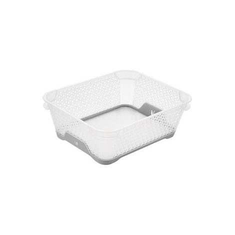 CAJA DE ALMACENAMIENTO 20 X 16 X 7, BLANCO Y GRIS NÓRDICO