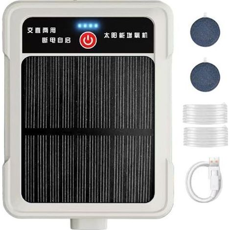 Aérateur Solaire De Pêche Résistant intempéries, autonomie 8 à 12 Heures Aérateur Solaire de Transport de Poissons Vivants pour Fontaine Arrière-Cour Ferme Extérieur Pêcheurs Aquariophiles (1/5)