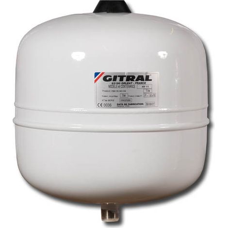 Gitral – Vase d'expansion sanitaire 12L – Pour installations d'eau chaude et froide – Hydrochaud – Compatible avec systèmes ECS (1/5)