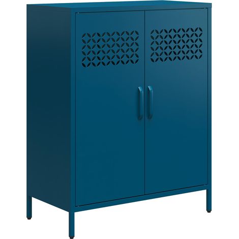 Annie-Armoire avec 2 portes en métal bleu foncé (1/5)