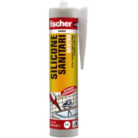 Sigillante siliconico neutro a base alcolica per l'impiego in ambienti sanitari 25 PZ - Fischer
