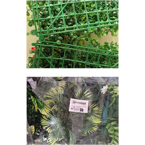 Mur végétal artificiel 40x60 cm – Lot de 4 panneaux pour décoration de maison, jardin, café, bureau et événement (1/4)