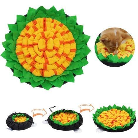 Tapis Renifleur Chien, Tapis de Fouille Chien, Tapis Snuffle, Snuffle Mat, Tapis Reniflage, Dog Puzzle Toys, Tapis d'alimentation pour Animaux de Compagnie pour Chiens et Chats, Jaune