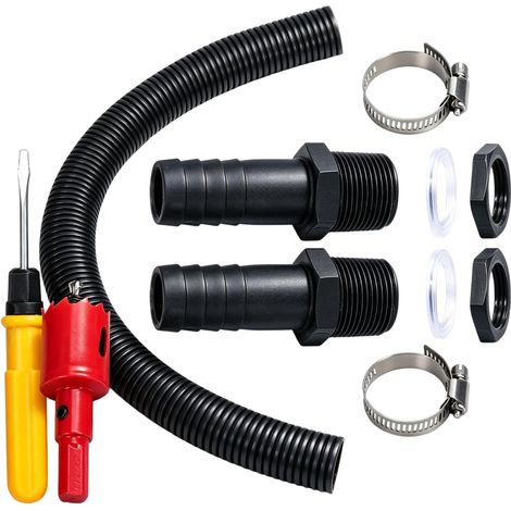 Kit de raccordement pour citerne de Pluie Avec tuyau de raccordement de 5M,Collecteur d'eau De Pluie pour Connecter,Kit Collecteur d'eau de Pluie pour tonneau de Pluie (1/5)