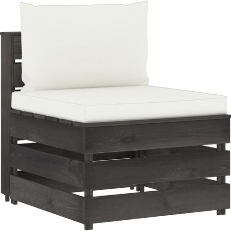 Canapé/Banquette central sectionnel avec coussins Bois imprégné de gris MJU9876 (1/5)