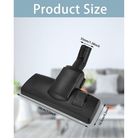 Brosse d'aspirateur pour Miele série C3 Complete & C1,C2,C3 Compact –EcoLine (Plus),PowerLine,35mm Brosse à aspirateur Universelle, commutable avec dispositif de verrouillage et de stationnement (1/5)