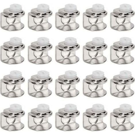 pair 20 pinces à verre, support d'étagère en verre, supports réglables. Ce support permet d'installer du verre d'une épaisseur de 4 à 9 mm.