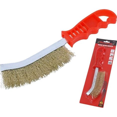 Neilsen Hand Brass Stripper Metal Wire Brush Ideal For Rust Paint Removal