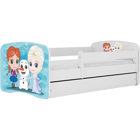 Kinderbett Jugendbett Eisberg 70x140, 80x160, 80x180 cm - Komplettset mit Schublade & Rausfallschutz (1/5)