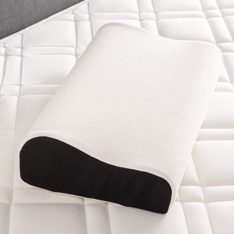 Oreiller ergonomique à mémoire de forme 33x52 cm – Mousse Mémofresh ultra-aérée – Forme vague 2 hauteurs 10/13 cm – Traitement antibactérien – Bultex