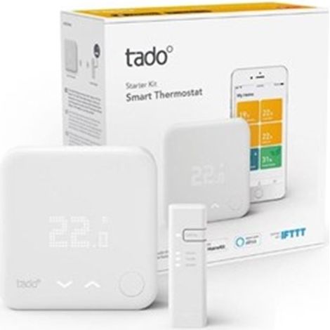 Thermostat connecté intelligent – Gestion de chauffage connecté – Géolocalisation et détection fenêtre ouverte – Compatible chaudières et pompes à chaleur – Tado