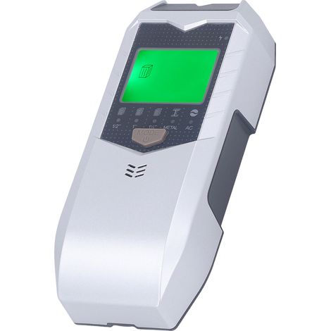 Détecteur de montants muraux portable avec 5 modes, écran LED, pour bois, fil électrique et bord central argenté (1/5)