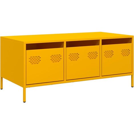 Maison Exclusive - Couchtisch Senfgelb 101,5x50x43,5 cm Kaltgewal