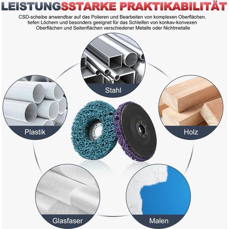 Disque 125mm 6 pièces disques abrasifs pour meuleuse d'angle, kit de disques de nettoyage disque de nettoyage grossier antirouille, disques flexibles pour enlever la rouille, peinture du métal (3
