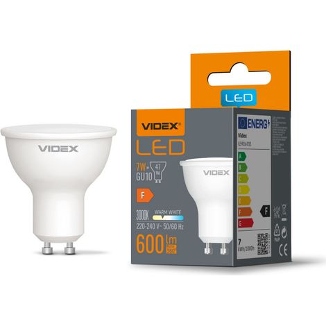 Spot LED MR16 GU10 7W 600 lm 3000K Videx blanc chaud (1/3)