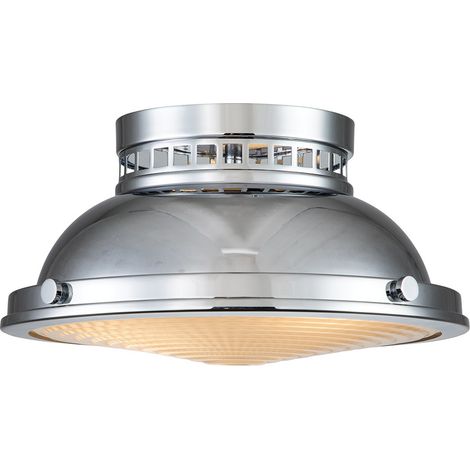 Lampada del soffitto Amelia E27 2x40W in acciaio cromo lucido, vetro H: 17 cm B: 32,3 cm Dimmabile (1/5)