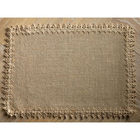 Tischsets, Tischsets im Vintage-Landhausstil mit Quasten, rechteckige Tischsets, wärmeisolierende rechteckige Tischsets, 4er-Set Tischsets, rustikale Tischsets, hitzebeständig, Tischsets im Landhausst