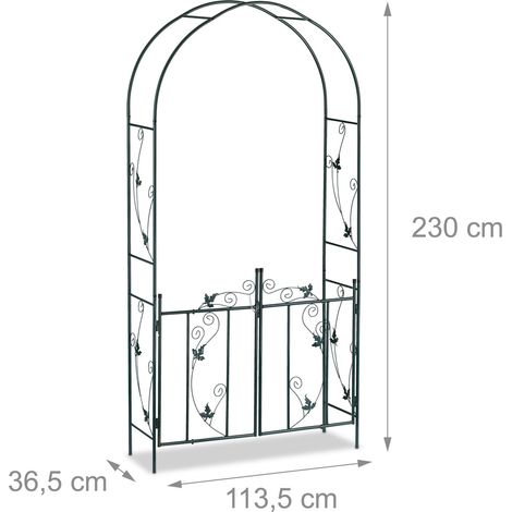 Arche de rosiers XL pour jardin et terrasse décorative robustesse 200 x 100 x 30 cm en fer noir (1/3)