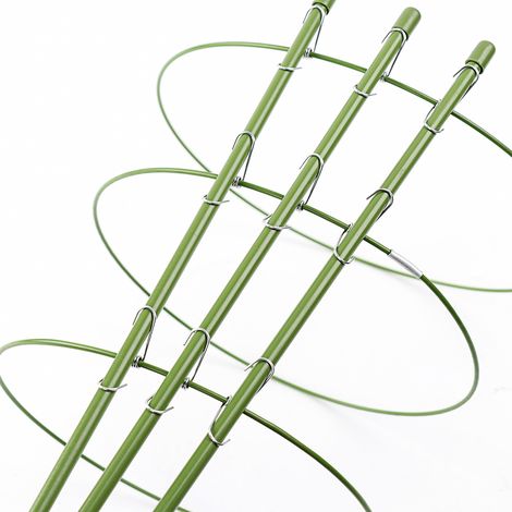Tuteur pour plantes Triangulaire en métal galvanisé avec anneau réglable (1/3)