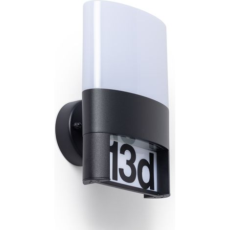 Aplique de Pared Exterior LED 10W Aluminio para Numeración de Vivienda Mulham Negro (1/5)