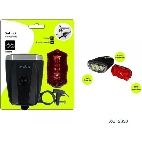 Ensemble De Feux Avant/arrière Pour Bicyclette, Alimenté Par Batterie, Support Universel Xc-2650