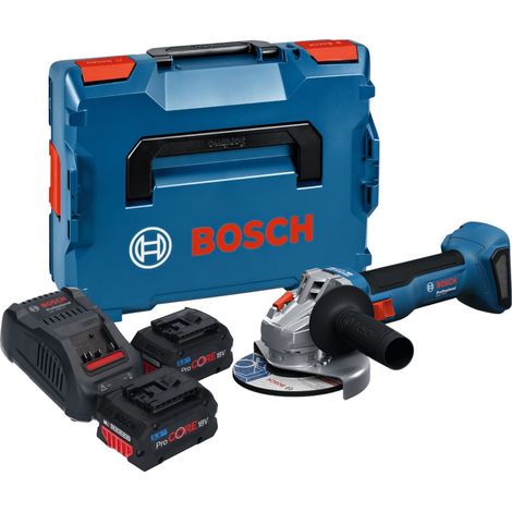 Bosch GWS 18V-8 Professional Smerigliatrice angolare a batteria 18 V 125 mm Brushless + 2x batteria ProCORE 5,5 Ah + caricabatteria + L Boxx