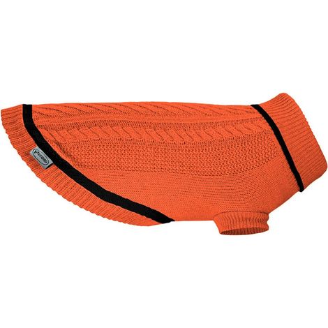 Maglioncino a collo alto con decorazione a treccia modello Maia per cani: S lunghezza 35 cm - giallo /nero