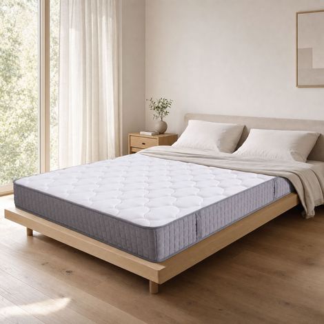 Matelas à ressorts ensachés 25 cm, 7 zones ergonomiques, fermeté H3, dimensions 90x200 cm et nombreuses tailles disponibles. (1/5)