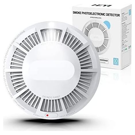 Kabellose Rauchmelder mit 10 Jahren Batterielebensdauer, LED- und Notbeleuchtung, konform mit der Norm EN 14604 (1/5)