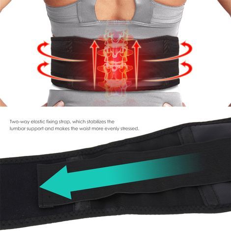Ceinture lombaire magnétique chauffante avec tourmaline - Ajustable pour le mal de dos et le soutien lombaire. (1/2)