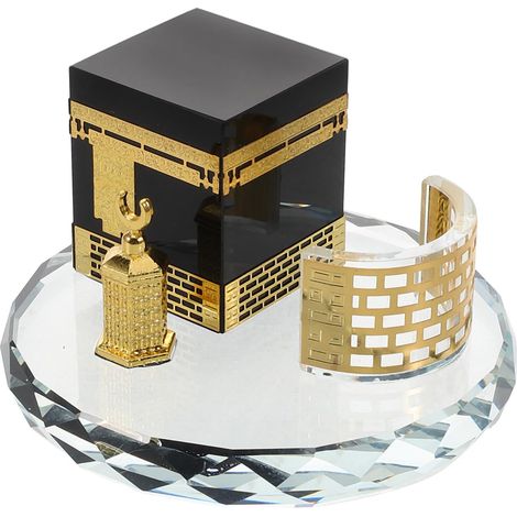 Maquette en Cristal Architecture Islamique Ronde 3 Pièces 100X100X70 MM Décor Islamique pour Table Ramadan Aïd Souvenir Musulman Décoration Maison (1/5)