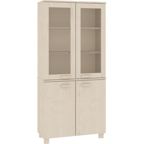 Buffet Commode Armoire Luxueux, pour Salon Chambre Entrée Cuisine, Bois massif de pin Marron miel OIB1358E (1/5)