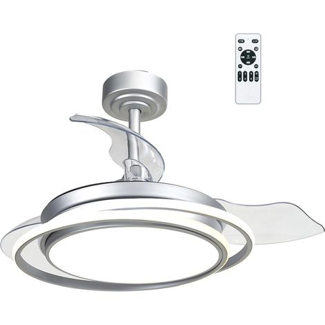 Cristalrecord Antila Mini ventilateur plafond argenté LED (1/5)