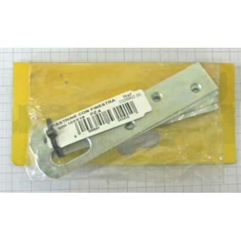 ORECA - 4 PIASTRINE PER MOBILI CON FINESTRA 100X19MM - ACCIAIO ZINCATO