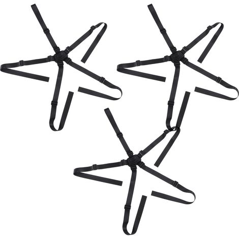 Lot de 3 harnais de chaise haute 5 points de rechange, réglables et sécurisés pour enfants, avec boucle de sécurité, pour bébés et jeunes enfants (noir). (1/5)