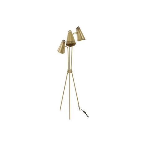 Lámpara de pie 3 focos con metal, oro, colección malaui, 45x45x180, casquillo e 27 max 60 w