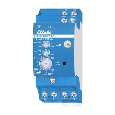 Eltako Regulador de intensidad EUD12DK 800W Azul para riel DIN