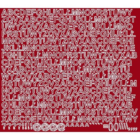 Letras adhesivas autoadhesivas de 1 cm, color rojo oscuro brillante. (1/2)